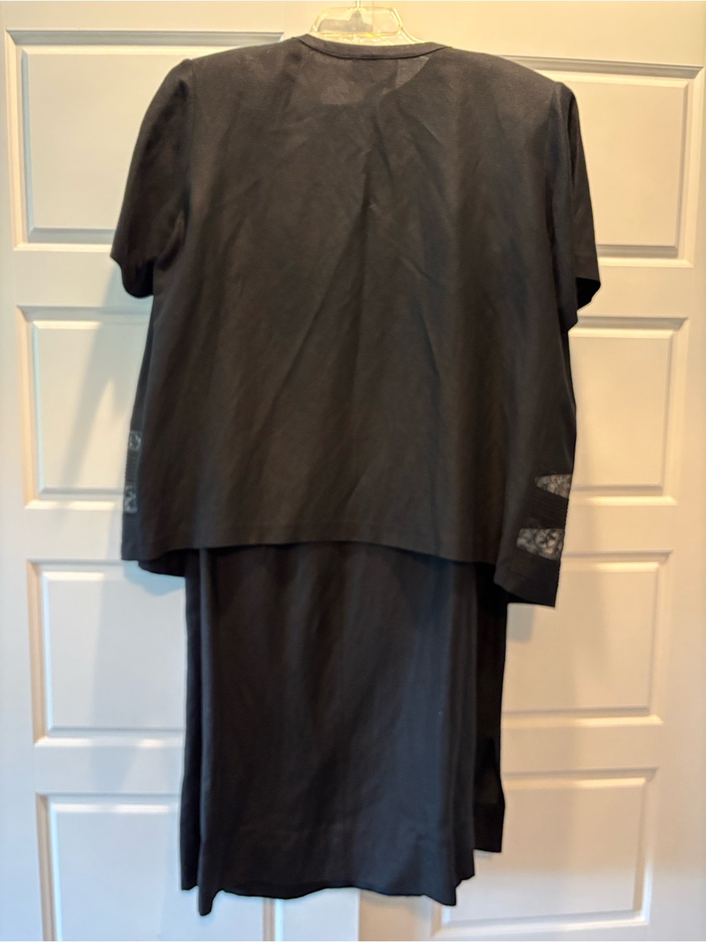 2-Pc Black Linen Dress Vintage Positive Attitude - Picture 7 of 9